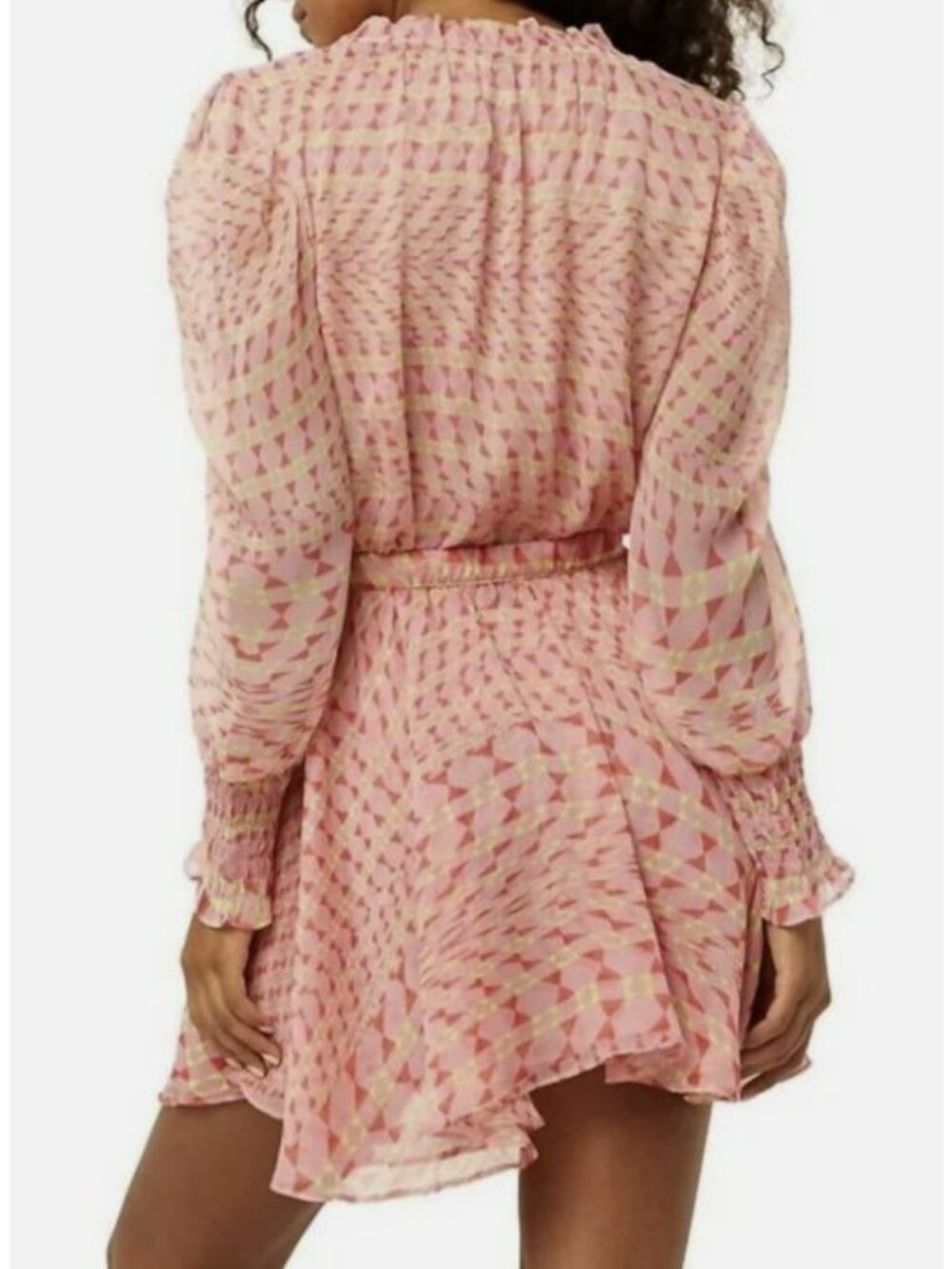 Misa Siena Tie Top Geo Print Pink Size Small NWT - Picture 2 of 9